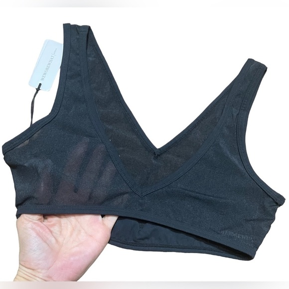 Weworewhat Mesh Sports Bra Top in Black Size Small V-Neck Women’s Activewear - Picture 7 of 16